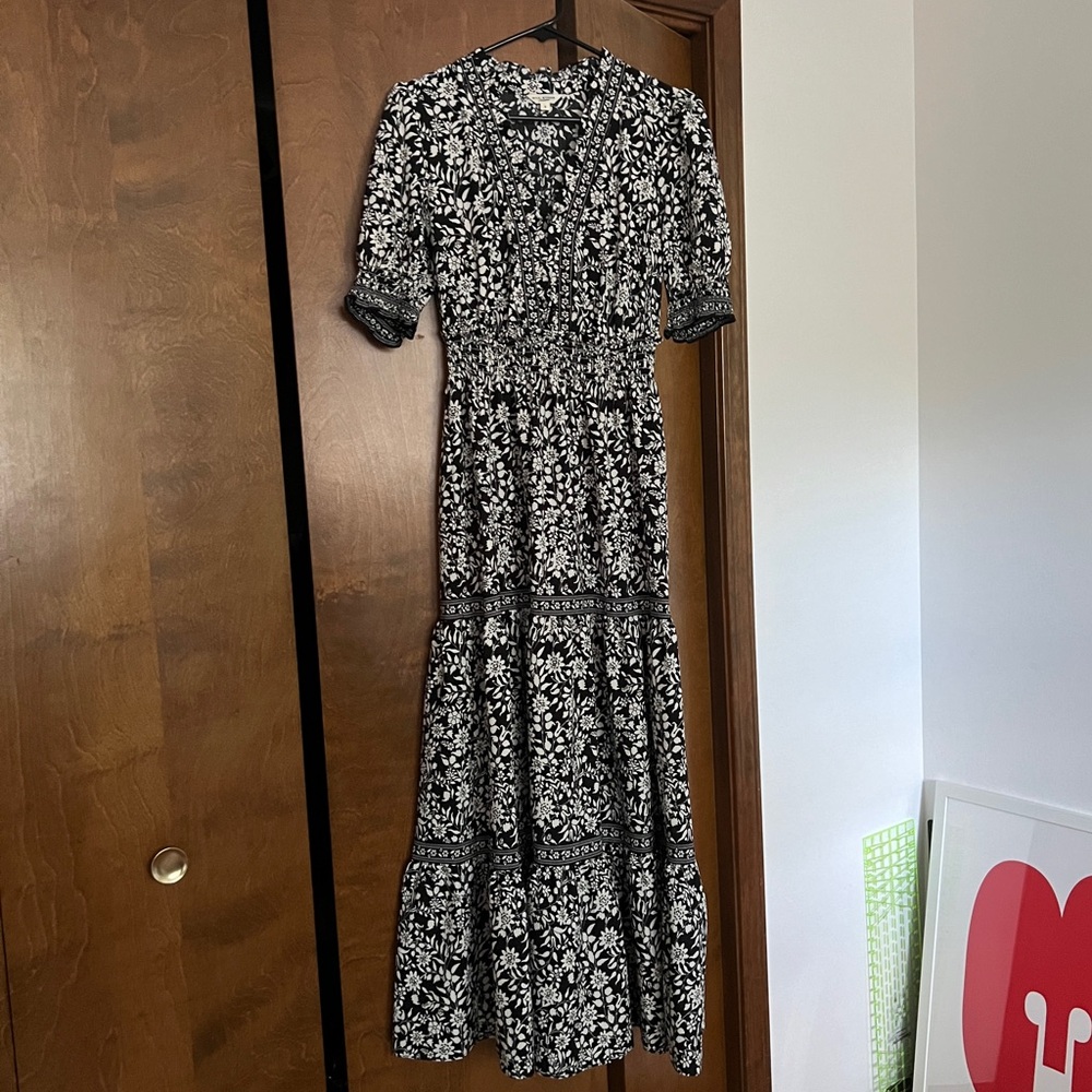 Black and White Floral Maxi Dress